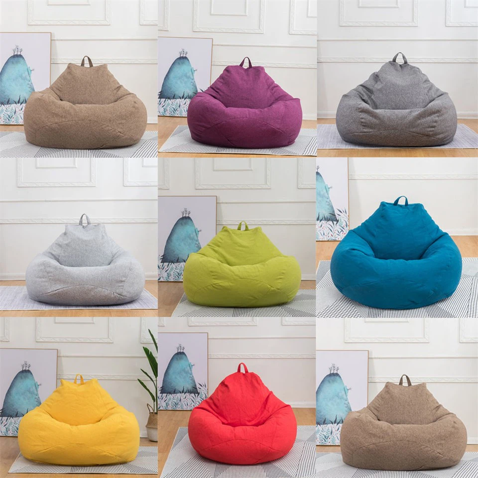 Penyimpanan Penutup Sofa Bean Bag Persegi